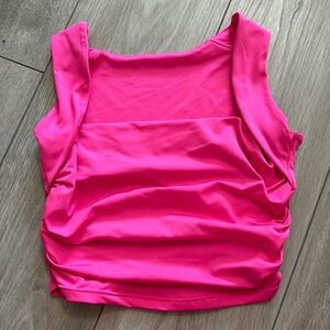 Pink square neck tank